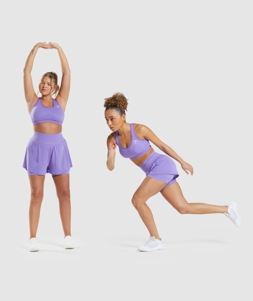 Gymshark Vital Seamless 2.0 2 Em 1 Calções Roxo Brilhante