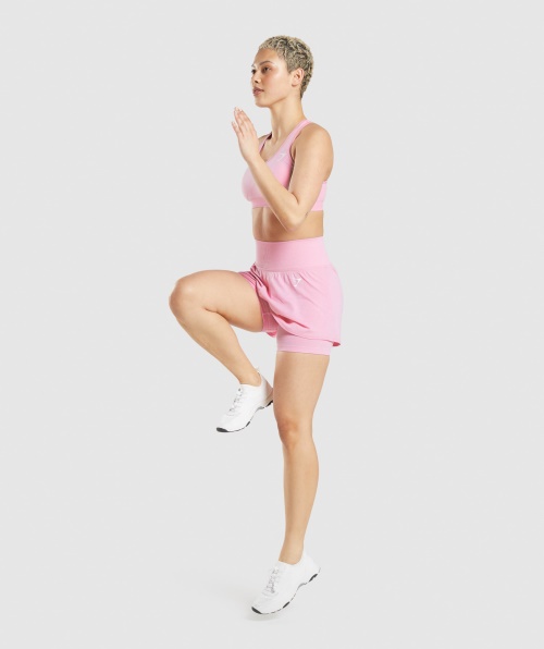 Gymshark Vital Seamless 2.0 2 Em 1 Calções Sorbet Pink Marl