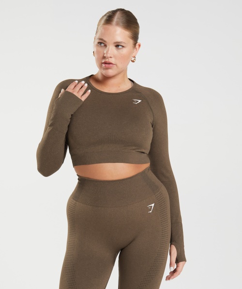 Gymshark Vital Seamless 2.0 Crop Top Espresso Marl