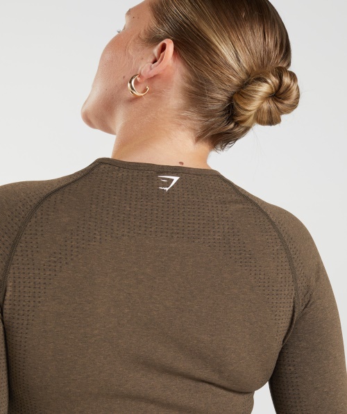 Gymshark Vital Seamless 2.0 Crop Top Espresso Marl