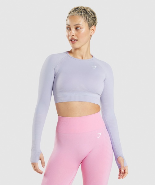 Gymshark Vital Seamless 2.0 Crop Top Moonstone Blue Marl