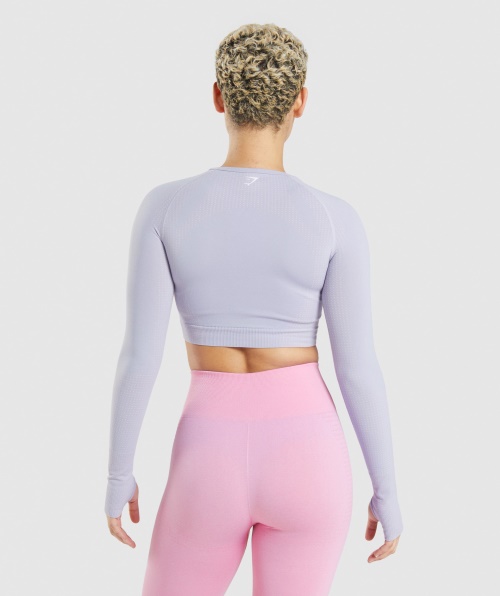 Gymshark Vital Seamless 2.0 Crop Top Moonstone Blue Marl