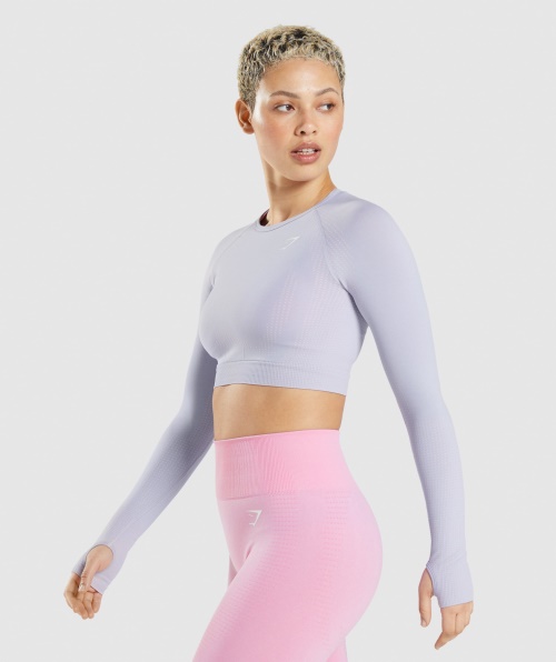 Gymshark Vital Seamless 2.0 Crop Top Moonstone Blue Marl