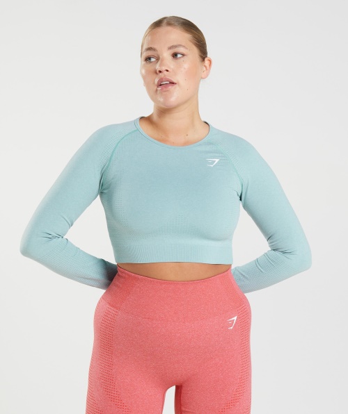 Gymshark Vital Seamless 2.0 Cropped Azul Pérola Marl