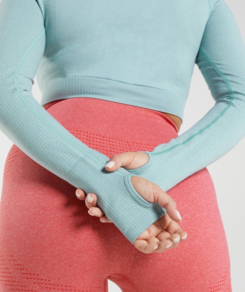 Gymshark Vital Seamless 2.0 Cropped Azul Pérola Marl