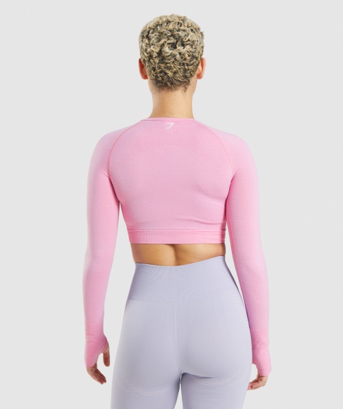 Gymshark Vital Seamless 2.0 Crop Top Sorbet Pink Marl