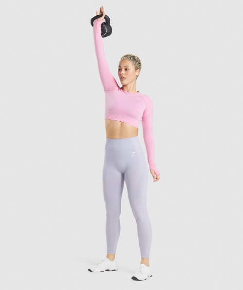 Gymshark Vital Seamless 2.0 Crop Top Sorbet Pink Marl