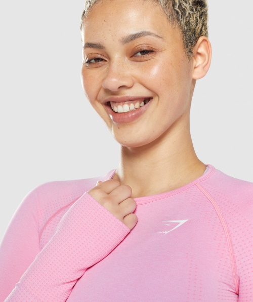 Gymshark Vital Seamless 2.0 Crop Top Sorbet Pink Marl