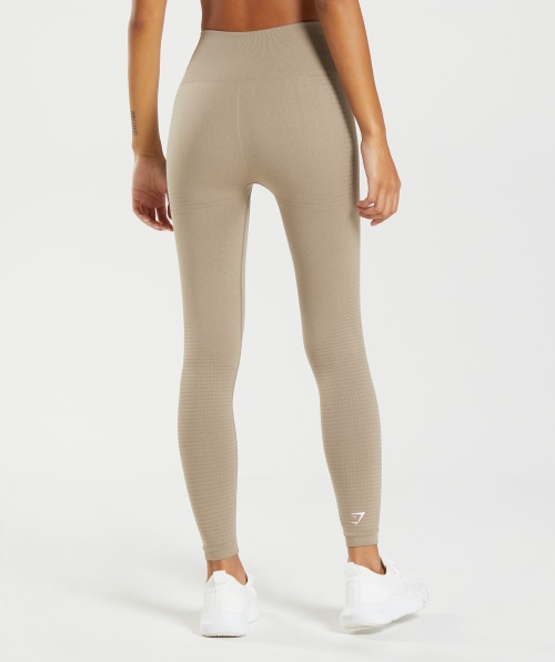 Gymshark Vital Seamless 2.0 Leggings Baunilha Marrom Marl