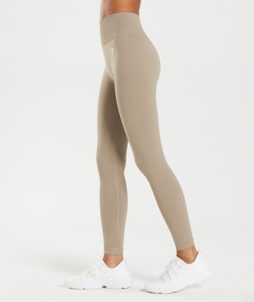 Gymshark Vital Seamless 2.0 Leggings Baunilha Marrom Marl