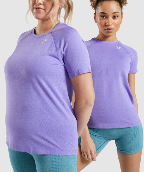 Gymshark Vital Seamless 2.0 Light T-shirt Brilhante Roxo Marl