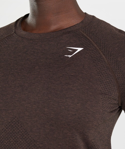 Gymshark Vital Seamless 2.0 Light T-shirt Cherry Brown Marl