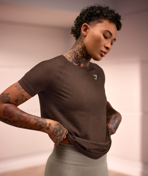 Gymshark Vital Seamless 2.0 Light T-shirt Espresso Marl
