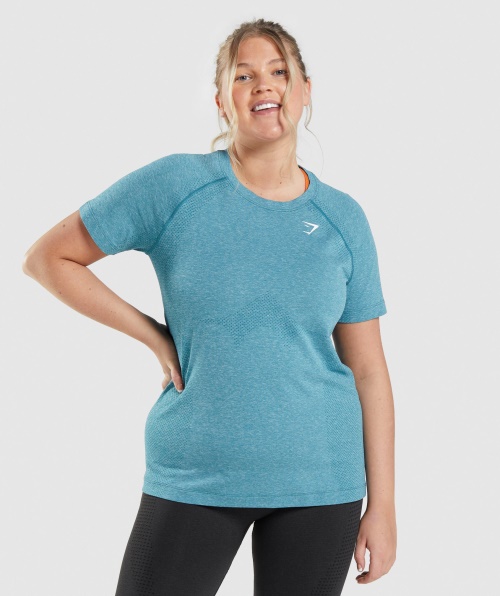 Gymshark Vital Seamless 2.0 Leve T-shirt Tahoe Teal Marl