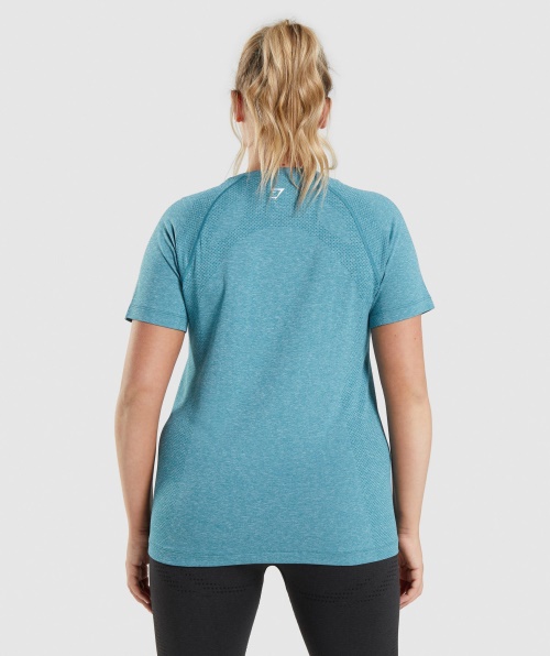Gymshark Vital Seamless 2.0 Leve T-shirt Tahoe Teal Marl
