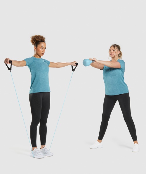 Gymshark Vital Seamless 2.0 Leve T-shirt Tahoe Teal Marl