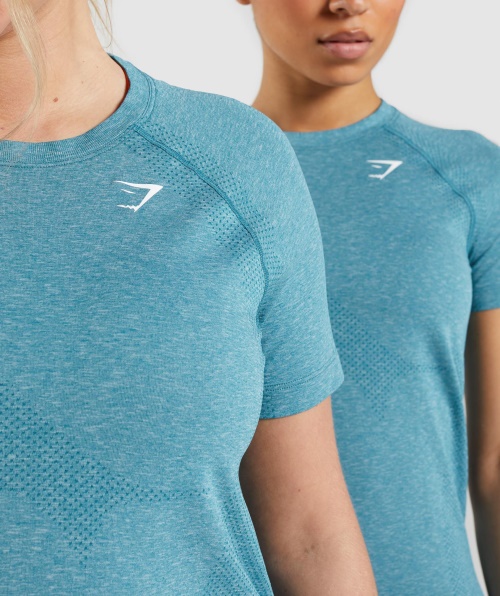 Gymshark Vital Seamless 2.0 Leve T-shirt Tahoe Teal Marl