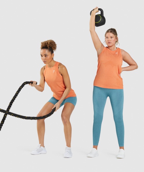 Gymshark Vital Seamless 2.0 Light Tank Damasco Laranja Marl