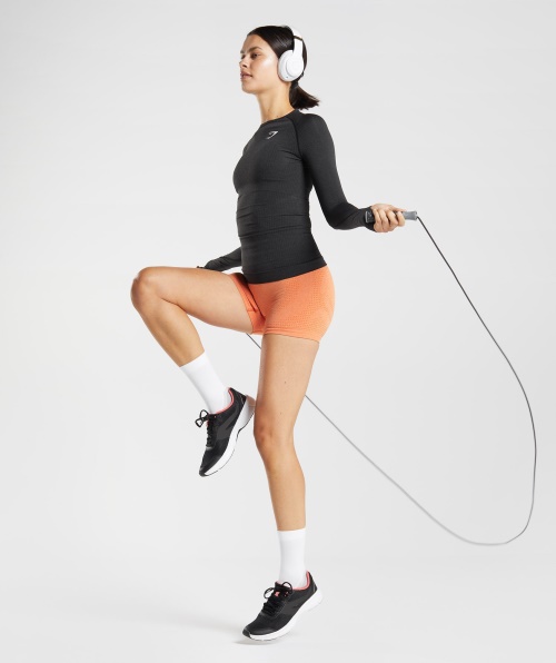 Gymshark Vital Seamless 2.0 Top Manga Longa Black Marl