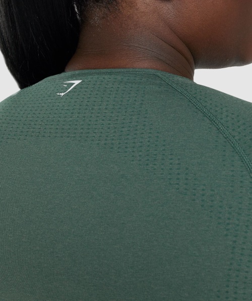 Gymshark Vital Seamless 2.0 Top Manga Longa Verde Escuro