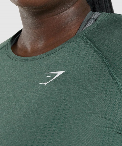 Gymshark Vital Seamless 2.0 Top Manga Longa Verde Escuro