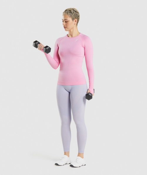Gymshark Vital Seamless 2.0 Manga Longa Sorbet Rosa Marl