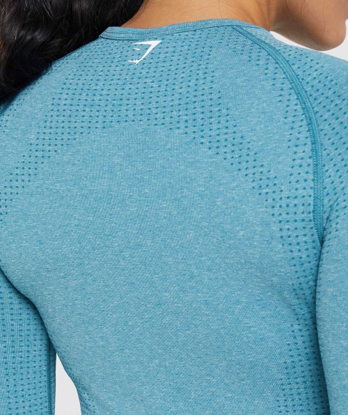 Gymshark Vital Seamless 2.0 Top Manga Longa Tahoe Teal Marl