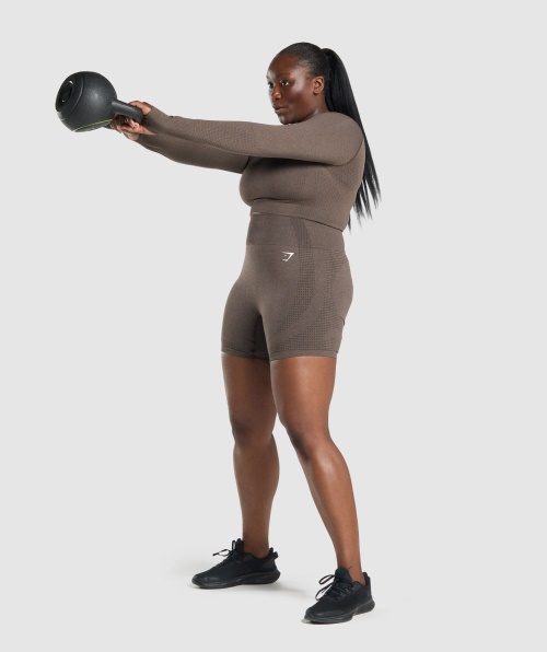 Gymshark Vital Sem Costura 2.0 Shorts Marrom Marl