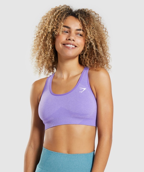 Sutiã Esportivo Gymshark Vital Seamless 2.0 Marl Roxo Brilhante