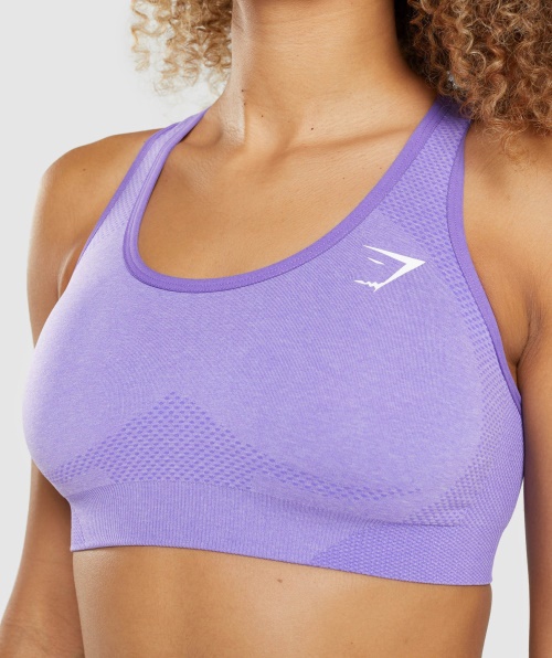 Sutiã Esportivo Gymshark Vital Seamless 2.0 Marl Roxo Brilhante