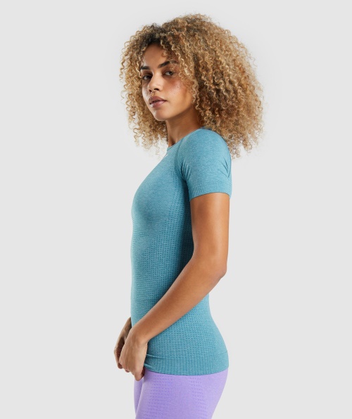 Camiseta Gymshark Vital Seamless 2.0 Tahoe Teal Marl