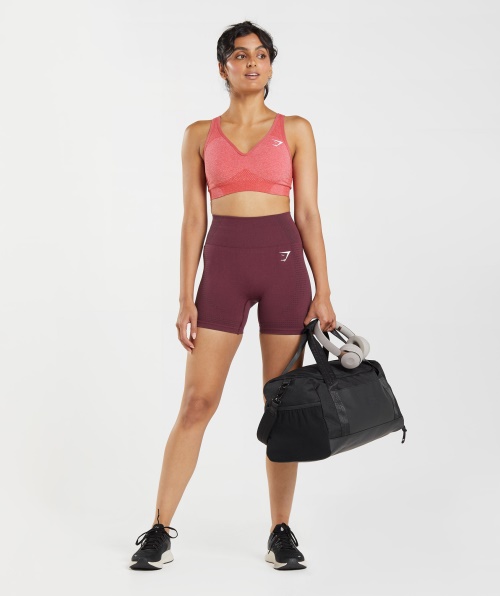 Gymshark Vital Sem Costura 2.0 Sutiã Esportivo Com Decote Em V Chilli Red Marl