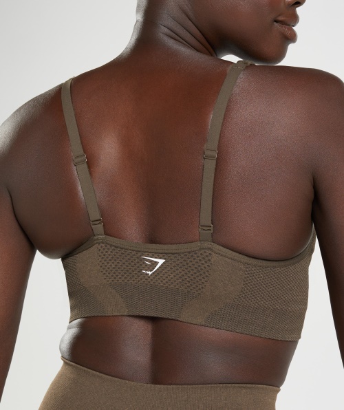 Gymshark Vital Sem Costura 2.0 Sutiã Esportivo Com Decote Em V Espresso Marl