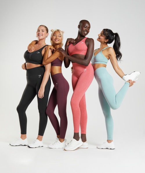 Gymshark Vital Sem Costura 2.0 Sutiã Esportivo Com Decote Em V Azul Pérola Marl