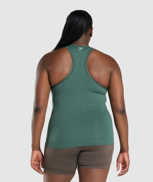 Gymshark Vital Seamless 2.0 Colete Verde Escuro Marl