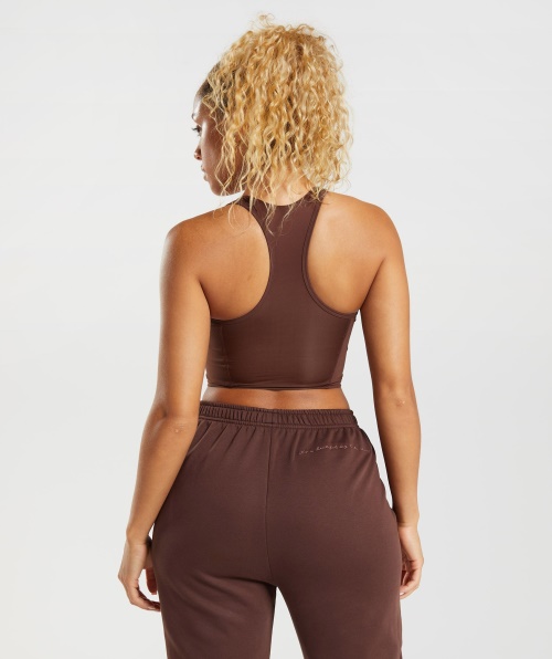 Gymshark Whitney Crop Tank Reacender Brown