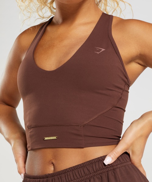 Gymshark Whitney Crop Tank Reacender Brown