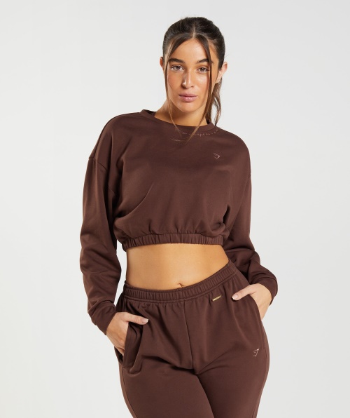 Gymshark Whitney Pulôver Cropped Rekindle Brown