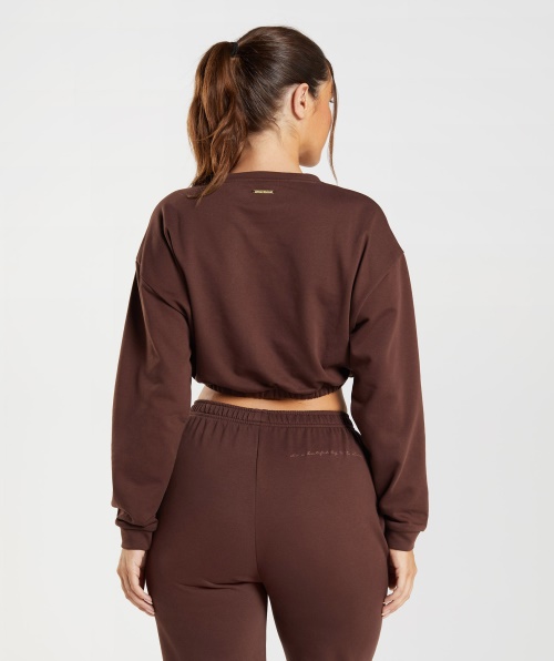 Gymshark Whitney Pulôver Cropped Rekindle Brown