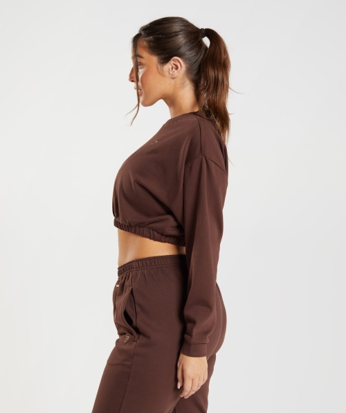 Gymshark Whitney Pulôver Cropped Rekindle Brown