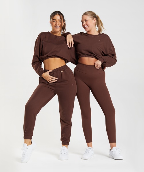Gymshark Whitney Pulôver Cropped Rekindle Brown