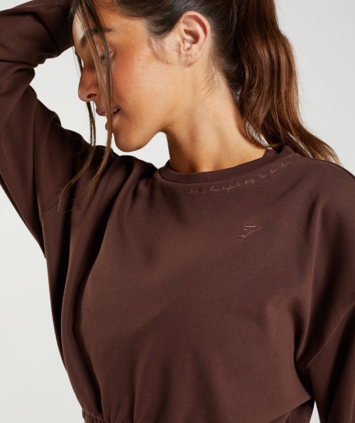 Gymshark Whitney Pulôver Cropped Rekindle Brown