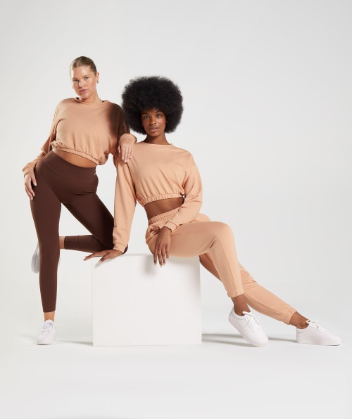 Gymshark Whitney Pullover Cropped Sunset Bege