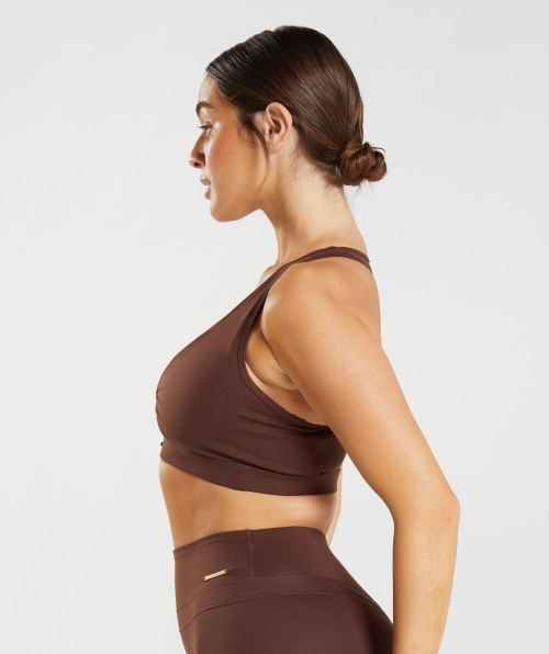 Sutiã Esportivo Gymshark Whitney Mesh Reacender Marrom