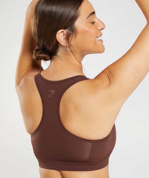 Sutiã Esportivo Gymshark Whitney Mesh Reacender Marrom