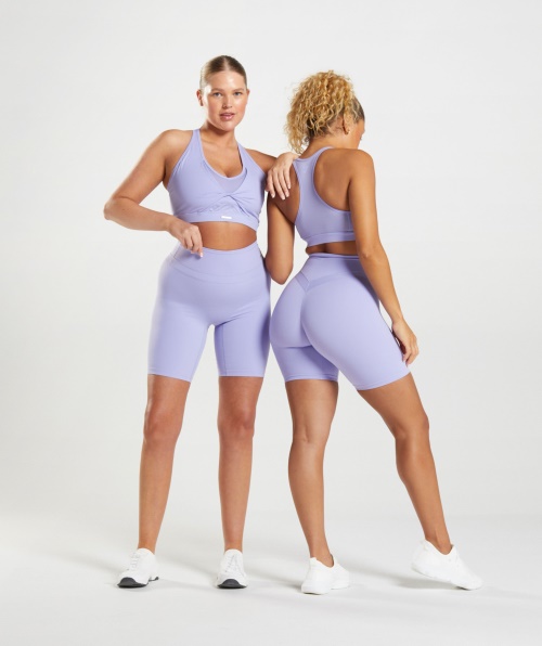 Sutiã Esportivo Gymshark Whitney Malha Flores Silvestres Roxo