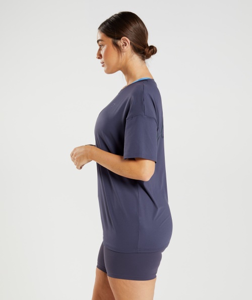 Camiseta Gymshark Whitney Oversized índigo Marinho