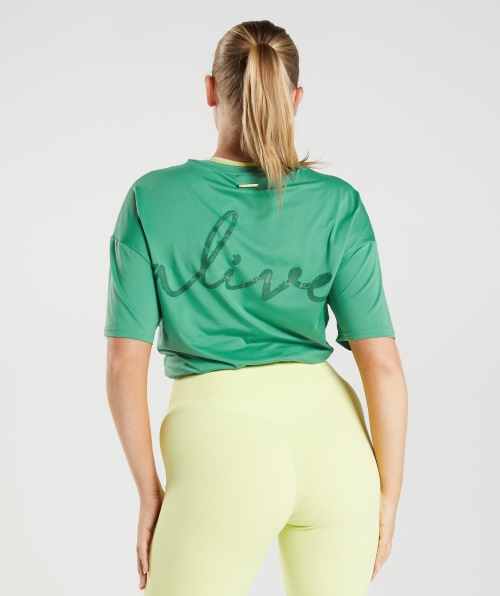Camiseta Gymshark Whitney Oversized Verde Palma