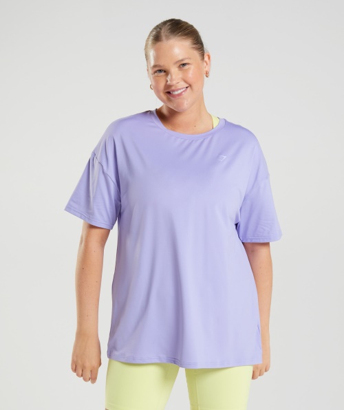 Camiseta Gymshark Whitney Oversized Wildflower Roxo