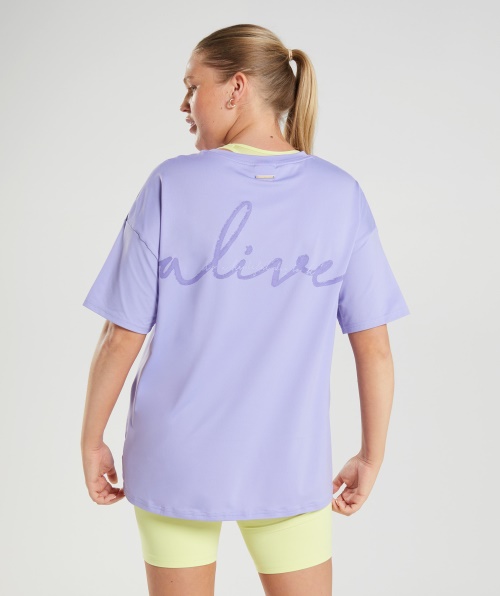 Camiseta Gymshark Whitney Oversized Wildflower Roxo